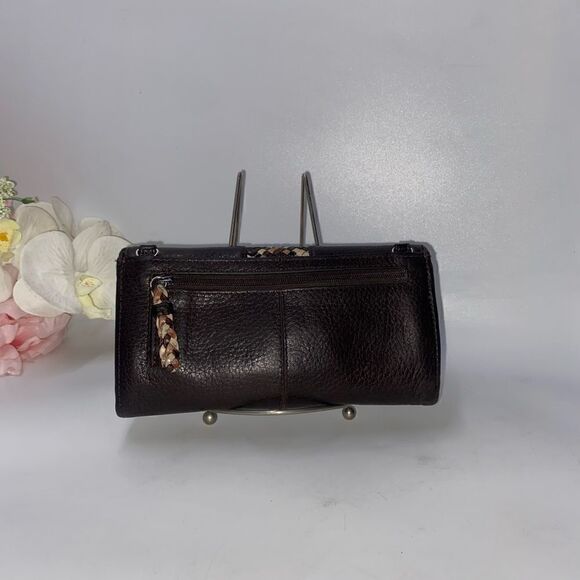 Brighton Leather Weave Wallet Brown - Picture 2 of 8
